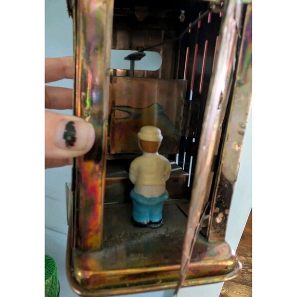 🍁 3/$20 Outhouse Music Box Plays Home On The Range Tested & Works - Picture 1 of 4